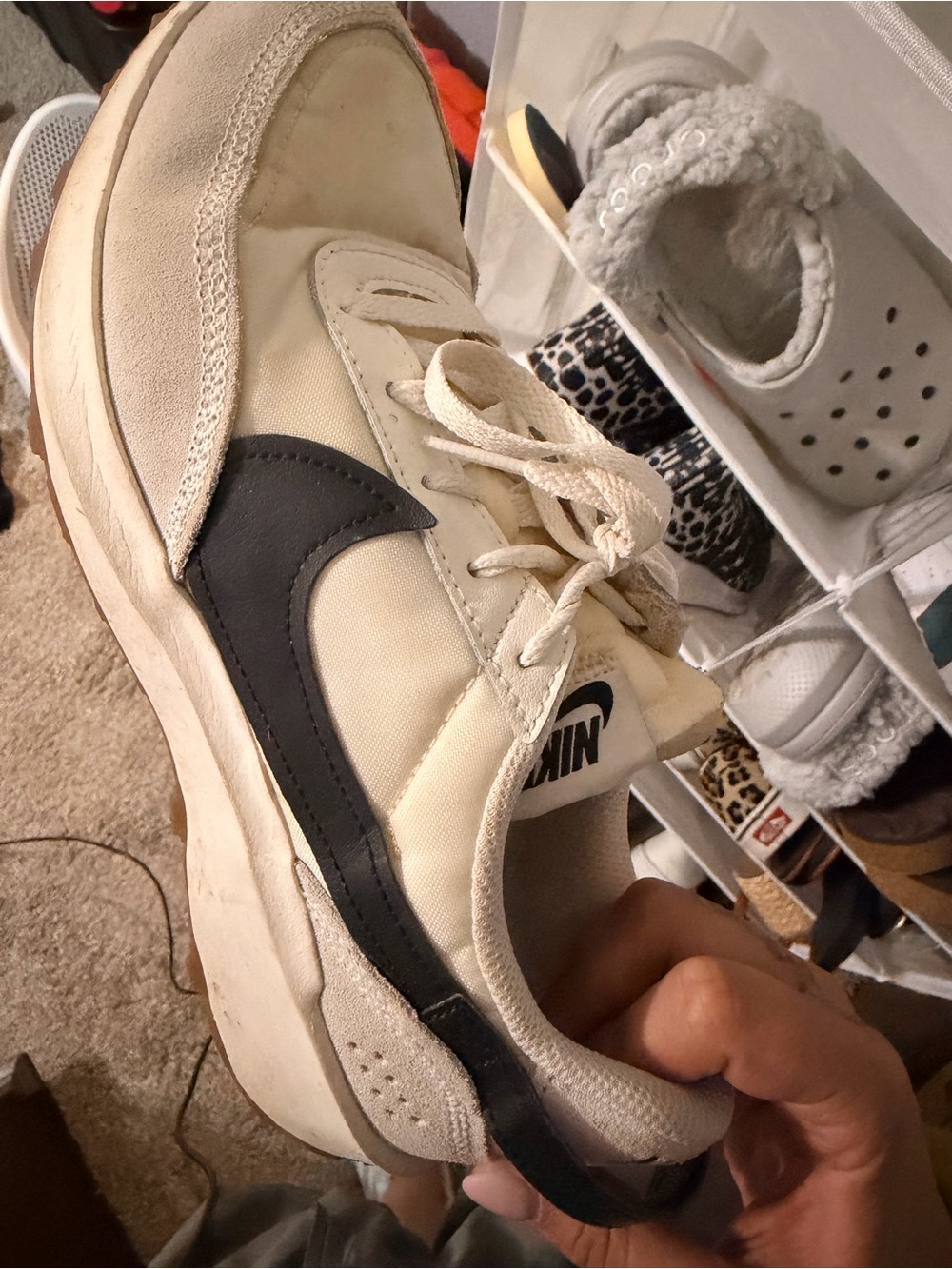 Nike women’s Cream and Black Sneakers